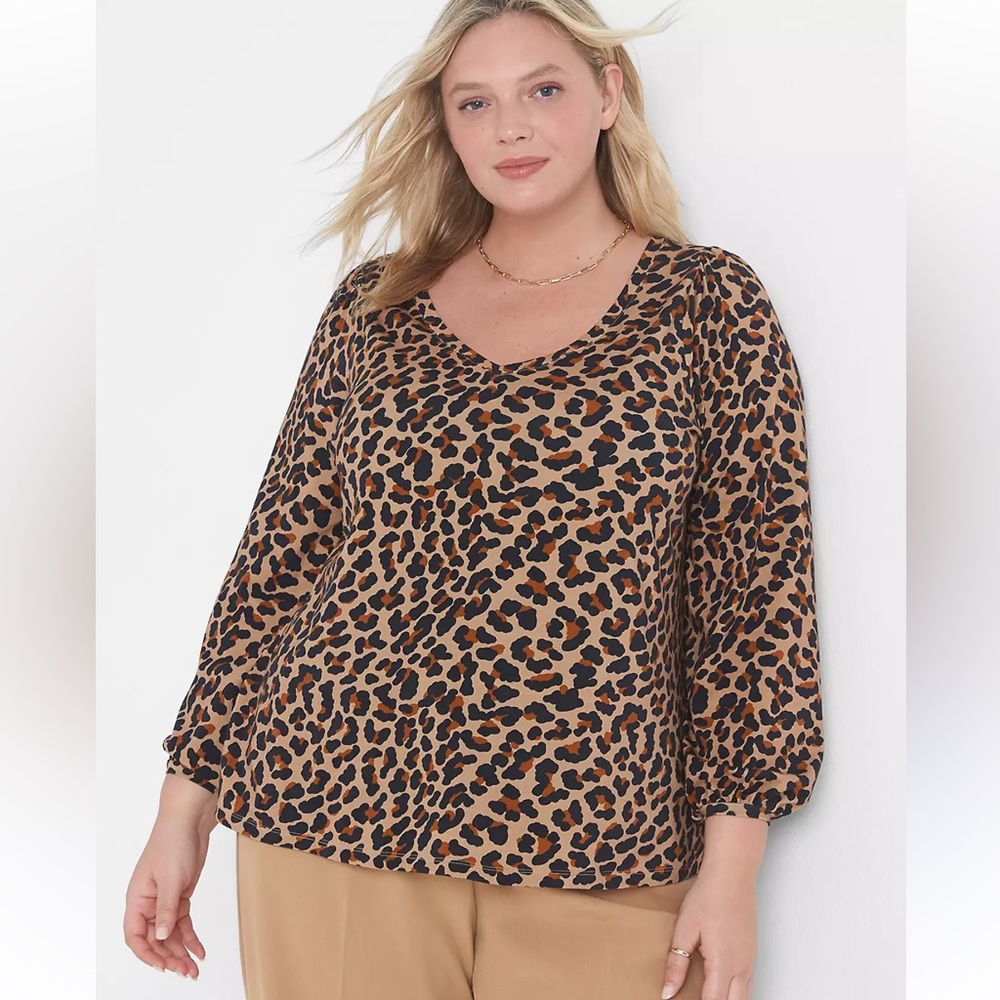 Lane Bryant Classic Blouson-Sleeve V-Neck Tee